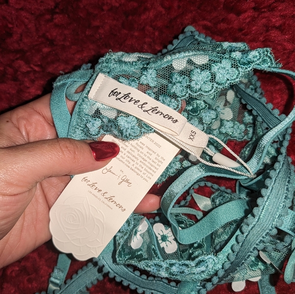 D5. NWT FOR LOVE AND LEMONS DAISY EMBROIDERED GARTER BELT - Picture 5 of 7